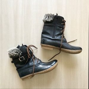 Navy Blue Duck Boots